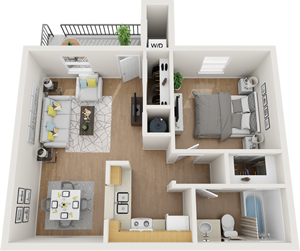 A1 - 1 Bdr / 1 Bath - 501 Sq. Ft.*
